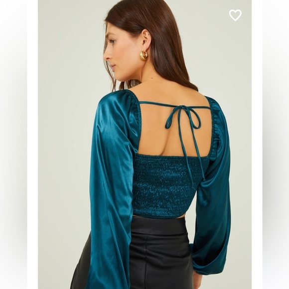 New with tags Altar’d state calli satin corset top in hunter - Picture 2 of 4